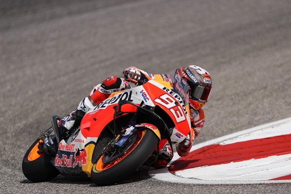 Marquez Prominently Leading The Crowd on The First Day of Practice Win the Championship MOTO GP at Circuit of the Americas Austin