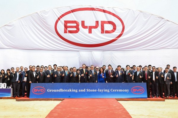 BYD Laying the Foundation Stone of a Car Factory The First in Thailand Ready to Deliver BYD ATTO 3 Car 9999 and 10000
