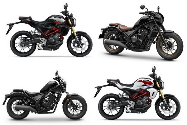 New Honda Rebel500 New Honda Rebel300 and New Honda CB150R New Color