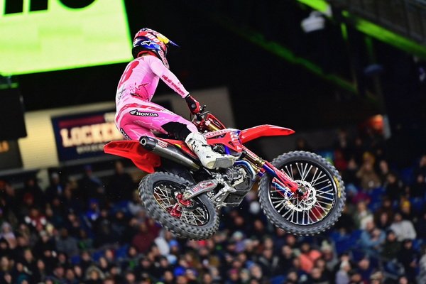Jett Lawrence Ride Honda CFR450 Accumulated Points Leader AMA Supercross 2024 Round 13